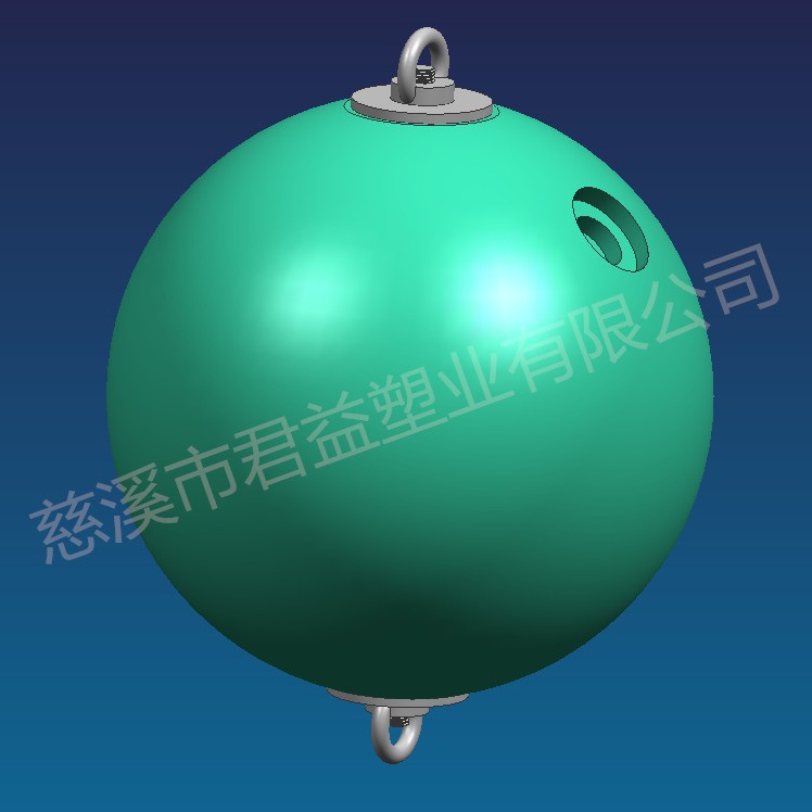 带镀锌拉环警示浮漂 PE滚塑水上定位浮球红色划分航道防搁浅浮标