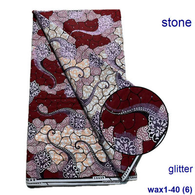 棉质非洲ankara仿真印蜡染布 Fashion glitter +crystal wax套装