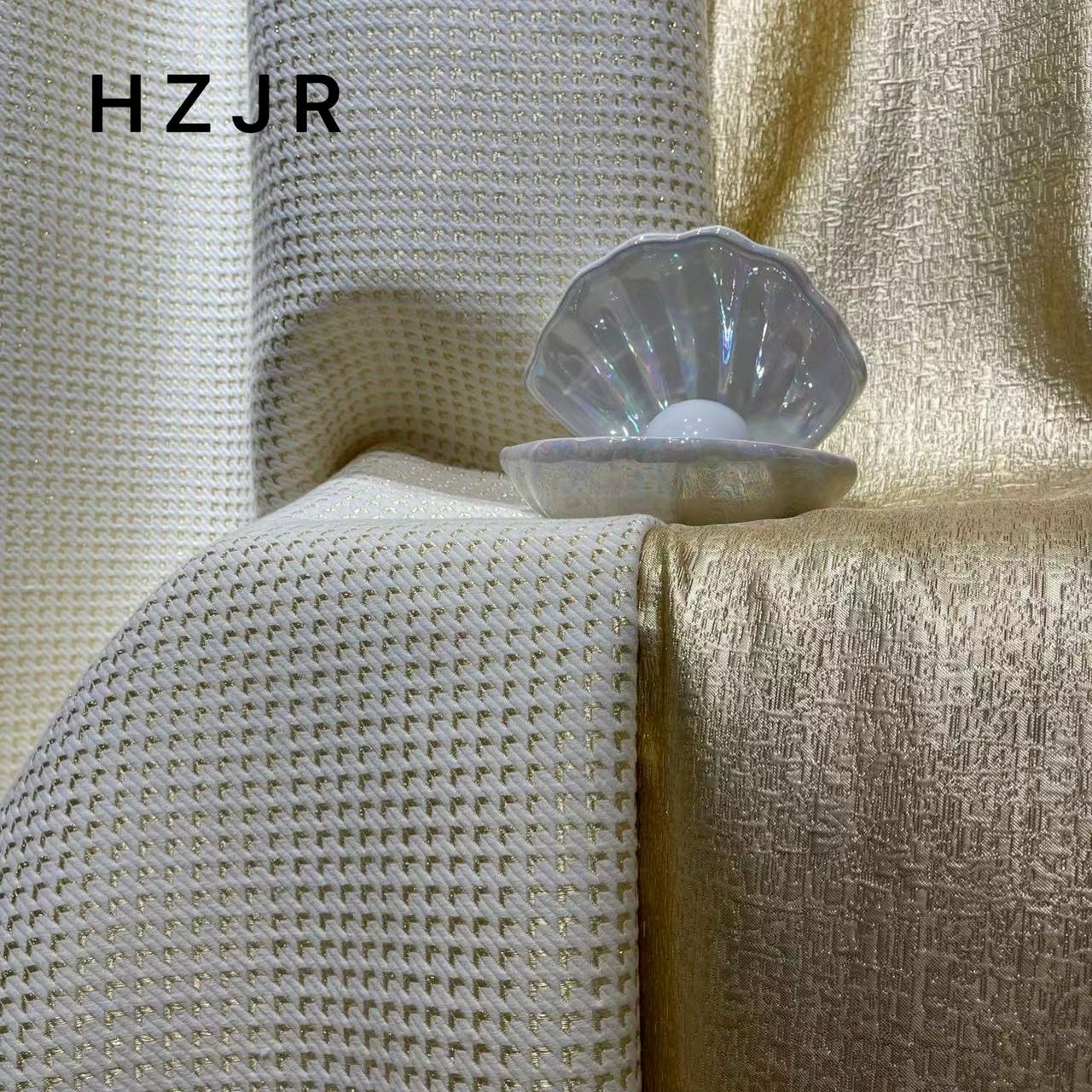 源头工厂家纺家饰金色千鸟格窗帘-简约格调垂直帘_雪尼尔成品帘