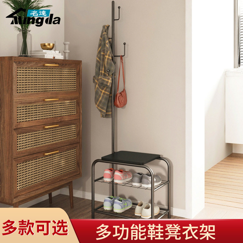 源头厂家进门口可坐衣架一体鞋柜试衣间凳子多功能家用鞋登穿鞋凳