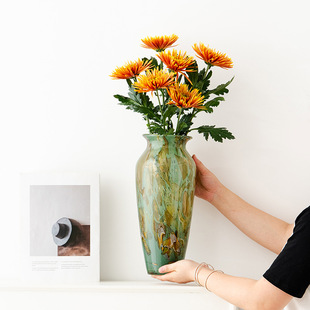 大号创意岩石肌理玻璃花瓶轻奢高级感客厅插花水培艺术摆件装饰品