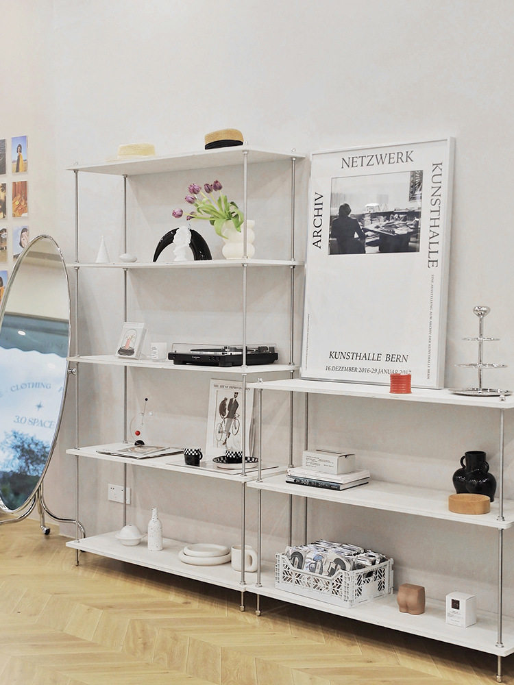 中古不锈钢多层置物架DIY网红收纳架卧室客厅餐边储物柜厨房展示