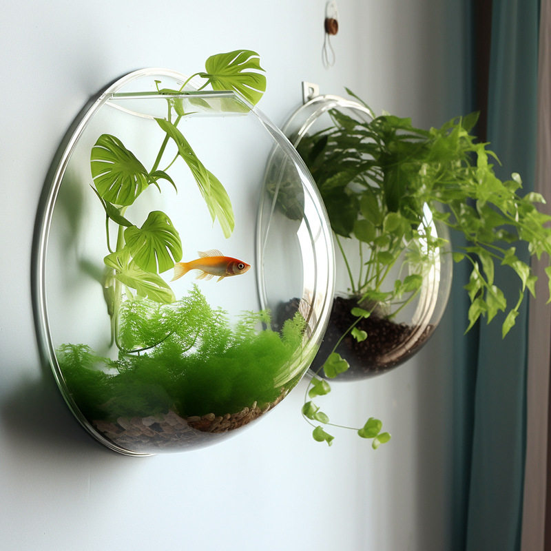 源头壁挂花盆水培花器挂墙挂式装饰挂壁鱼缸客厅餐厅幼儿园墙面装