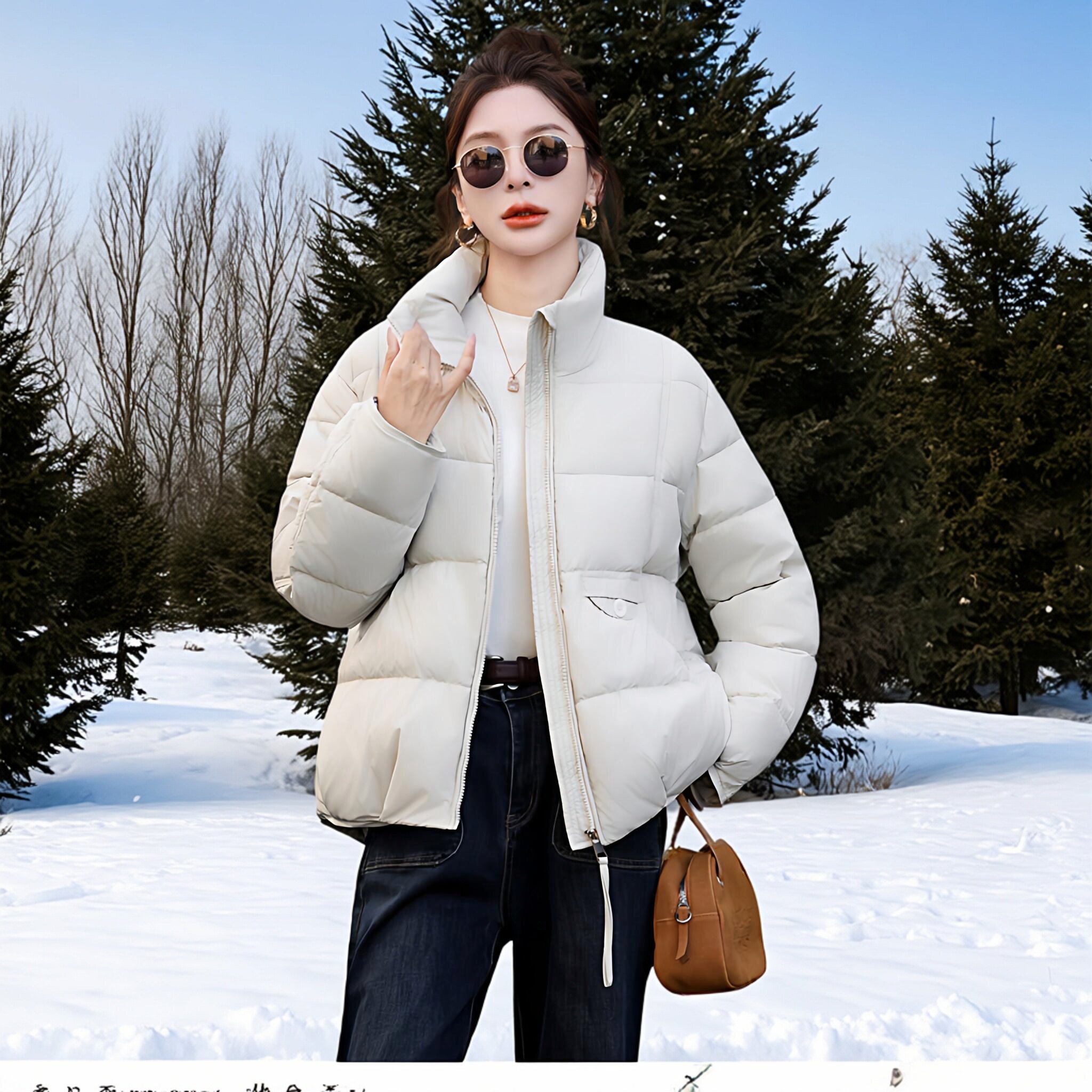 2025年冬季新款立领保暖短款小个子洋气轻薄小羽绒服女独特超好看