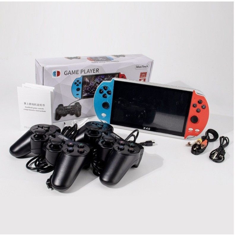 跨境专供7寸X40 PSP双人游戏机 FC复古掌机怀旧款16G掌上游戏机,电玩/配件/游戏/攻略,游戏手柄,淘宝优惠券,粉丝福利购,淘宝优惠卷