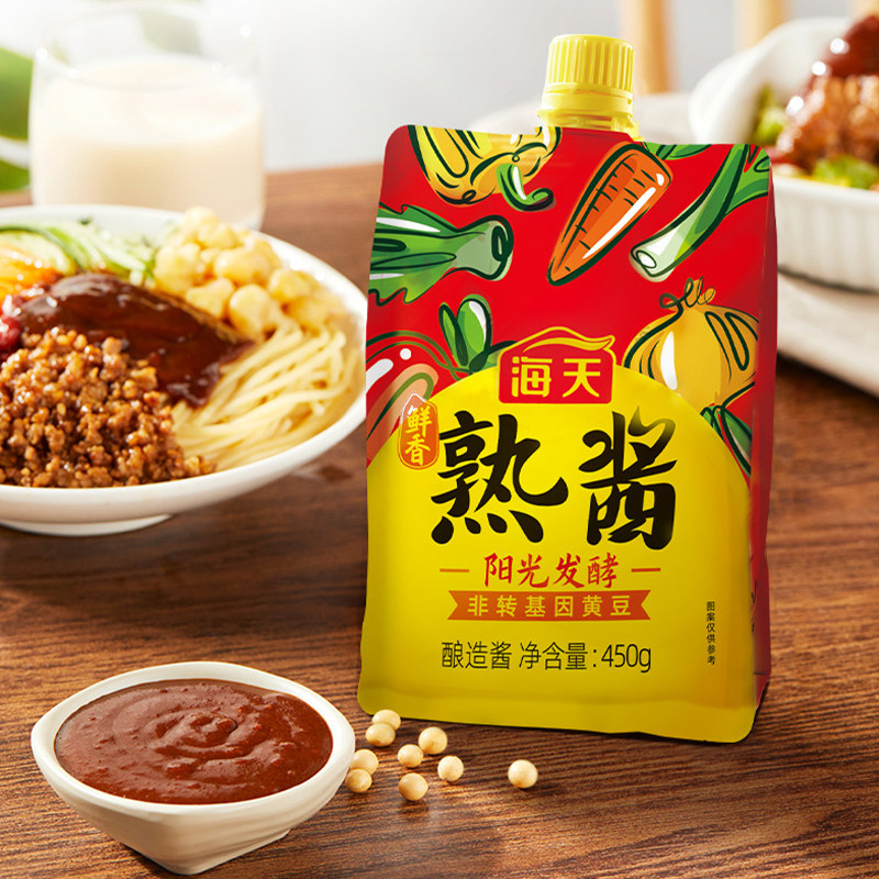 海天鲜香熟酱非转基因黄豆酿造图片