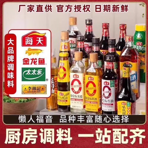 海天调料套装组合佐料大全酱油酿造火锅蚝油醋烧菜红烧全套调料
