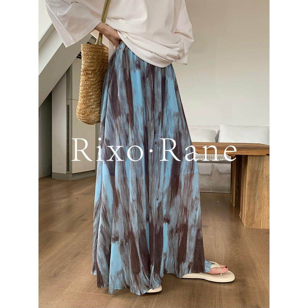 法国Rixo Rane⭐覆古扎染裙女性节日风格高腰纤细a字裙垂长裙,女装/女士精品,大码半身裙,淘宝优惠券,粉丝福利购,淘宝优惠卷