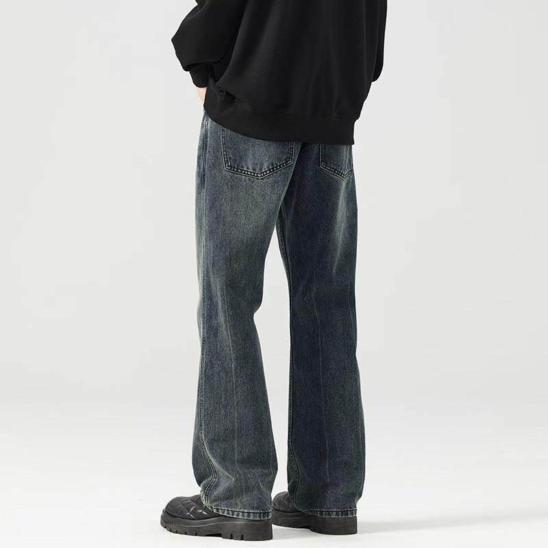 it Afternnaths潮牌微喇覆古水洗牛仔裤男春秋休闲宽松直筒阔腿裤
