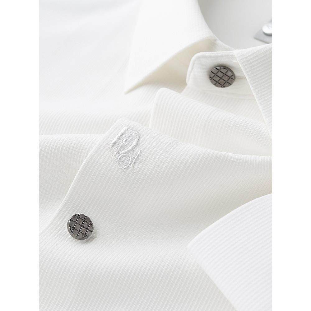 轻奢级华夫格英伦白色商务长袖衬衫男修身免熨烫抗皱短袖刺绣寸衫,男装,衬衫,淘宝优惠券,粉丝福利购,淘宝优惠卷