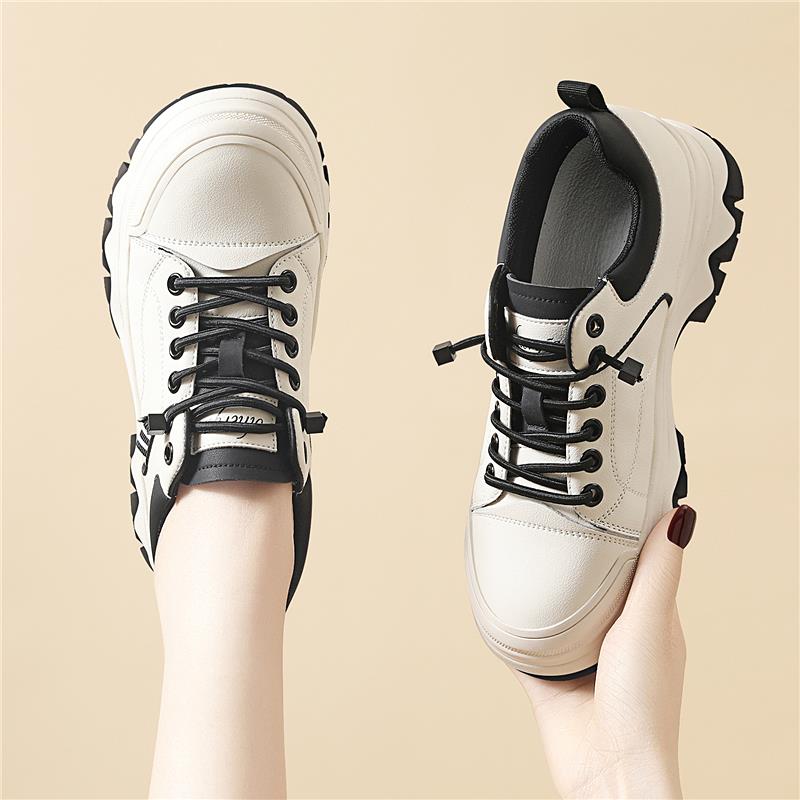 2025秋季新款时尚休闲鞋百搭厚底松糕防滑运动鞋子舒适潮流老爹鞋