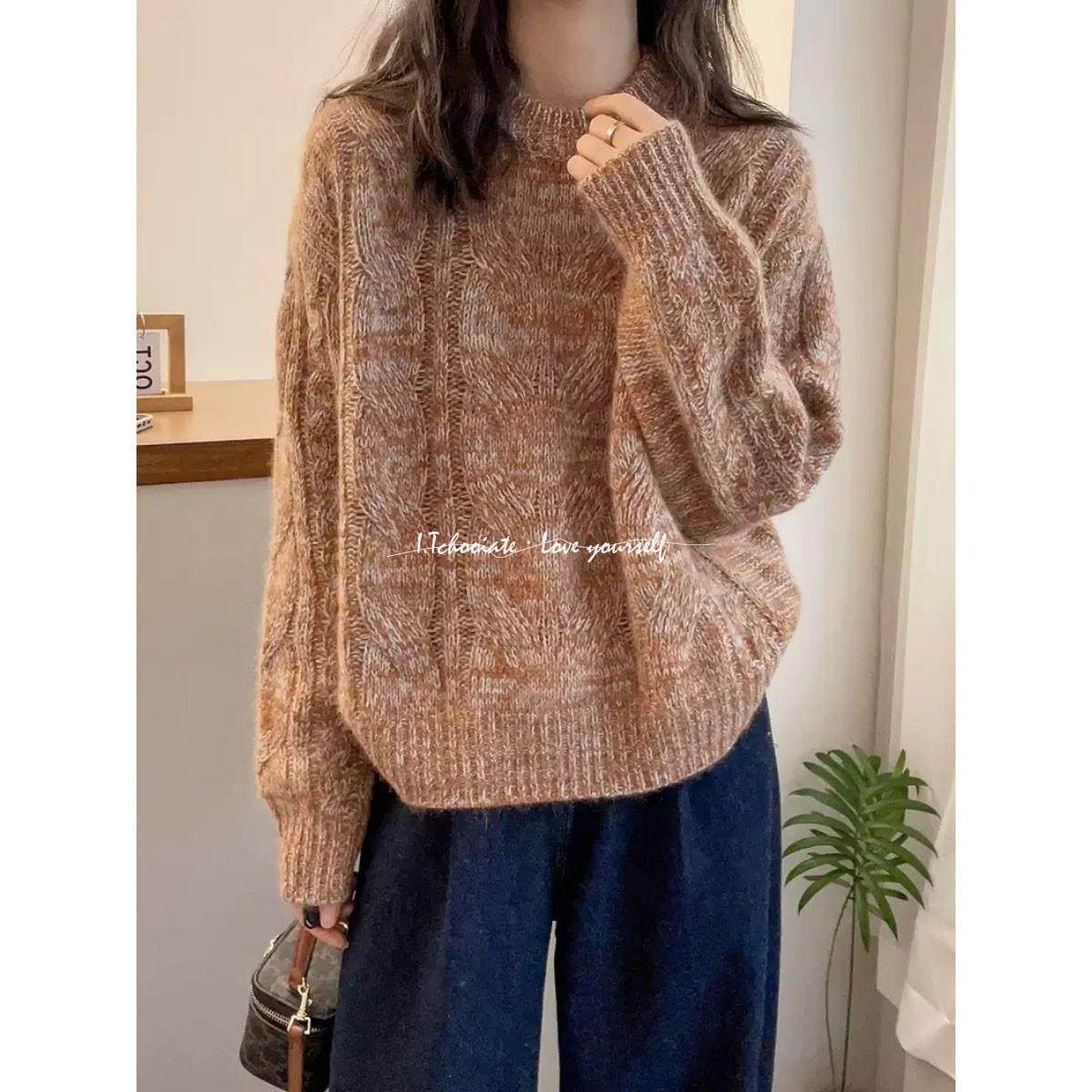 I.Tchooiate复古麻花针织衫春秋慵懒宽松显瘦洋气减龄毛衣女上衣,女装/女士精品,大码内搭,淘宝优惠券,粉丝福利购,淘宝优惠卷