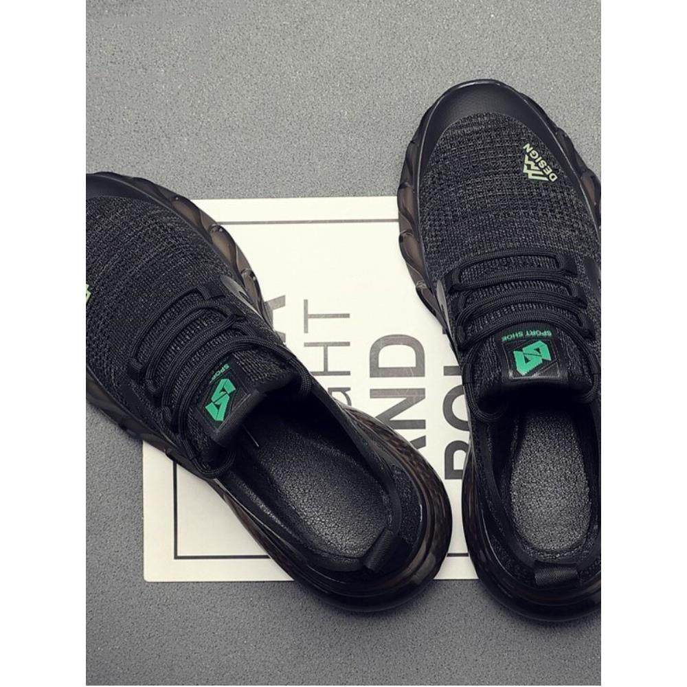 男鞋夏季透气2025新款网面休闲飞织运动软底跑步百搭厚底防臭潮鞋