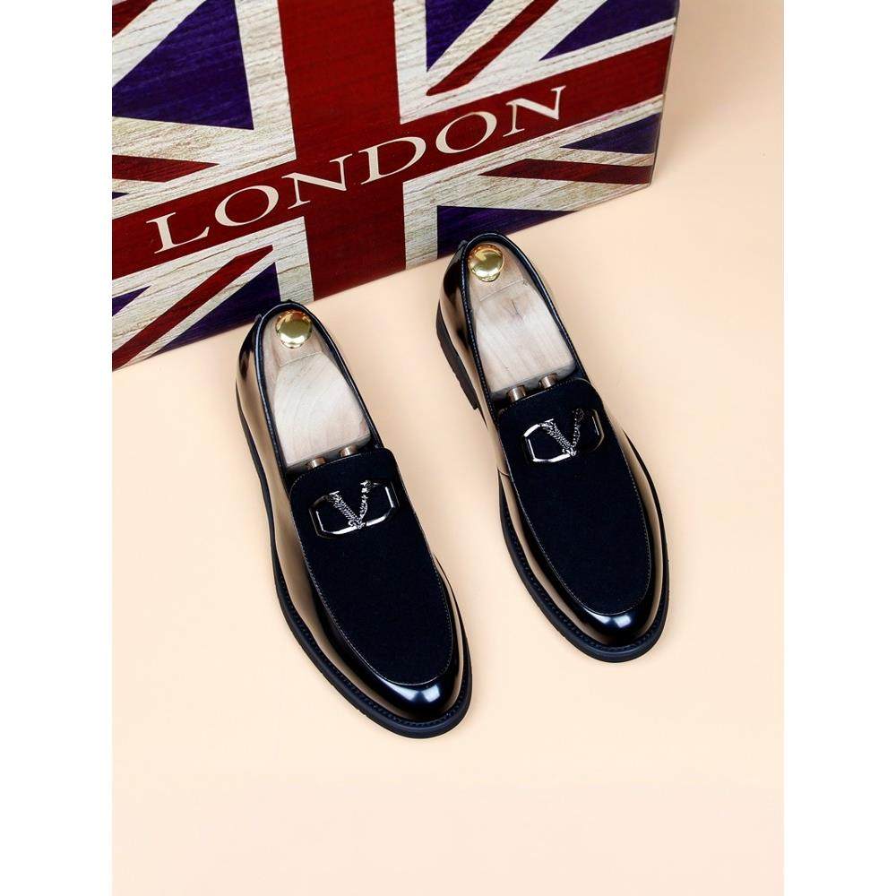 豆豆鞋男款真皮2025新款乐福鞋男增高一脚蹬商务正装透气男士皮鞋