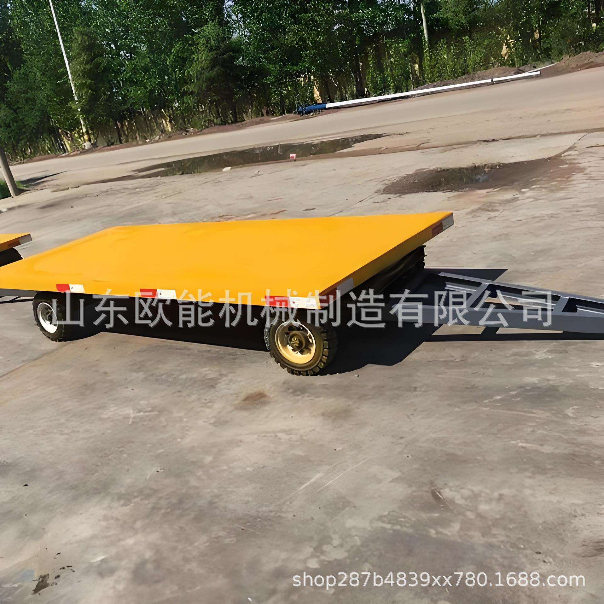 牵引拖车牵引车拖挂车硬化水泥地面厂区周转 无动力平板车
