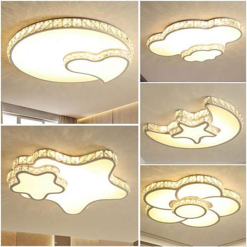 超亮水晶卧室灯星月花朵led吸顶灯智能调光灯具灯饰厂家直销