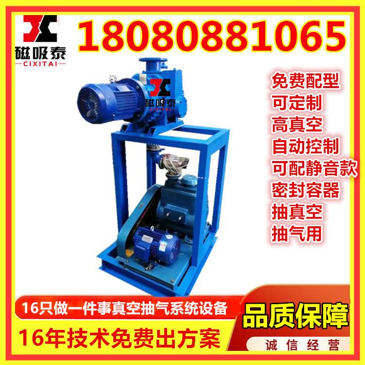 JZJX300-4真空机组ZJP300罗茨旋片式真空泵机组2x70A真空抽气设备