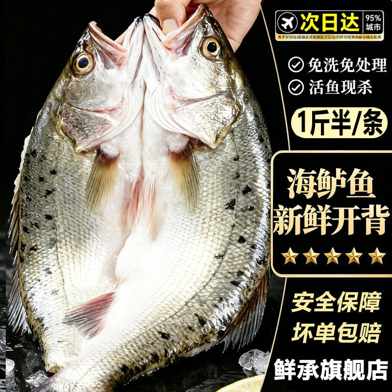 鲜承三去开背海鲈鱼烧烤半成品