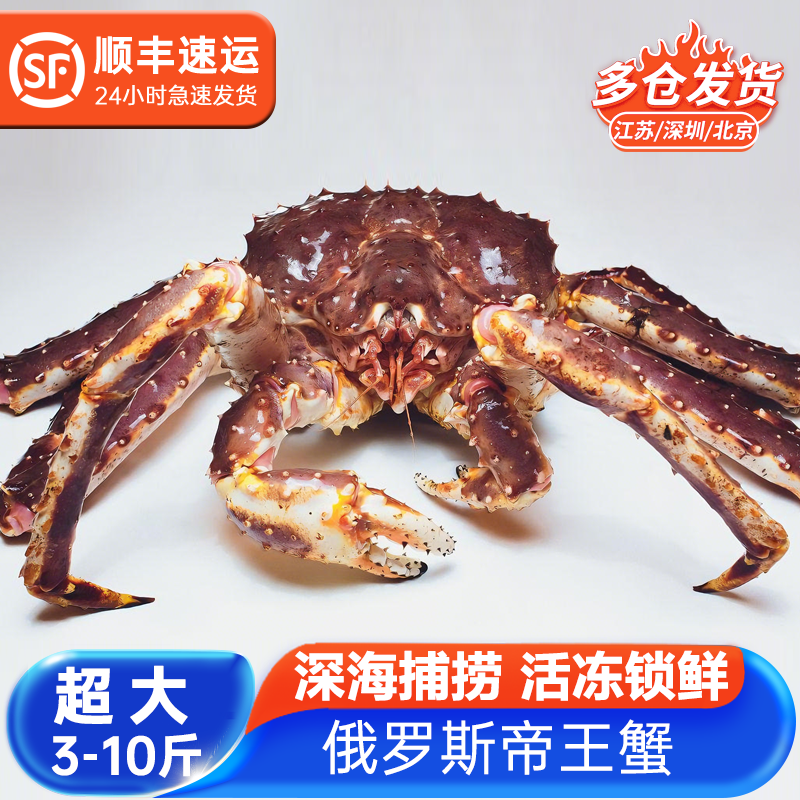 帝王蟹海鲜冷冻10斤特大蟹海鲜水产新鲜活冻俄罗斯进口大螃蟹鲜活
