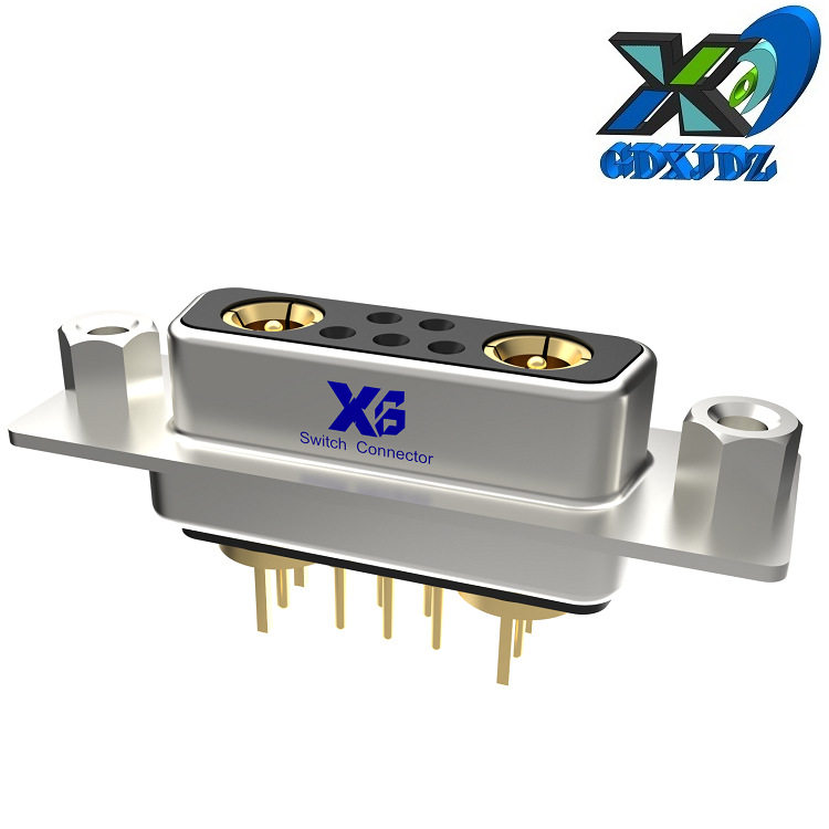 焊线式7W2母头实芯针镀金连接器 串口黑胶大电流焊线式7W2母头