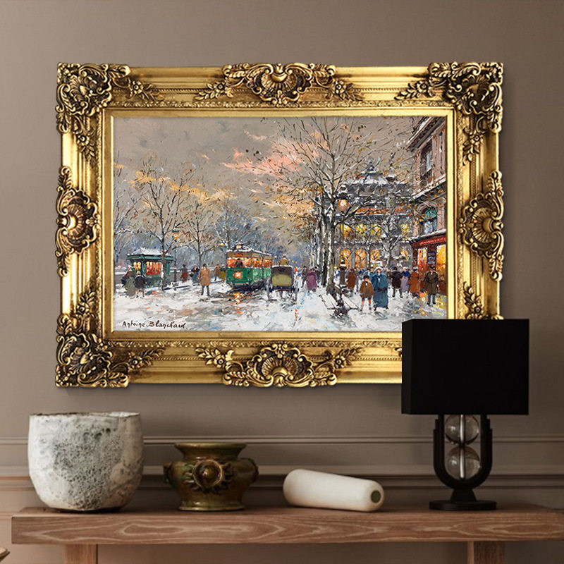 世界名画风景油画轻奢美欧式巴黎街景装饰画复古客厅餐厅玄关挂画