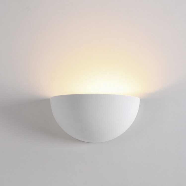 奶油风明装壁灯亚克力盖石膏过道客厅背景室内半圆形led灯床头灯
