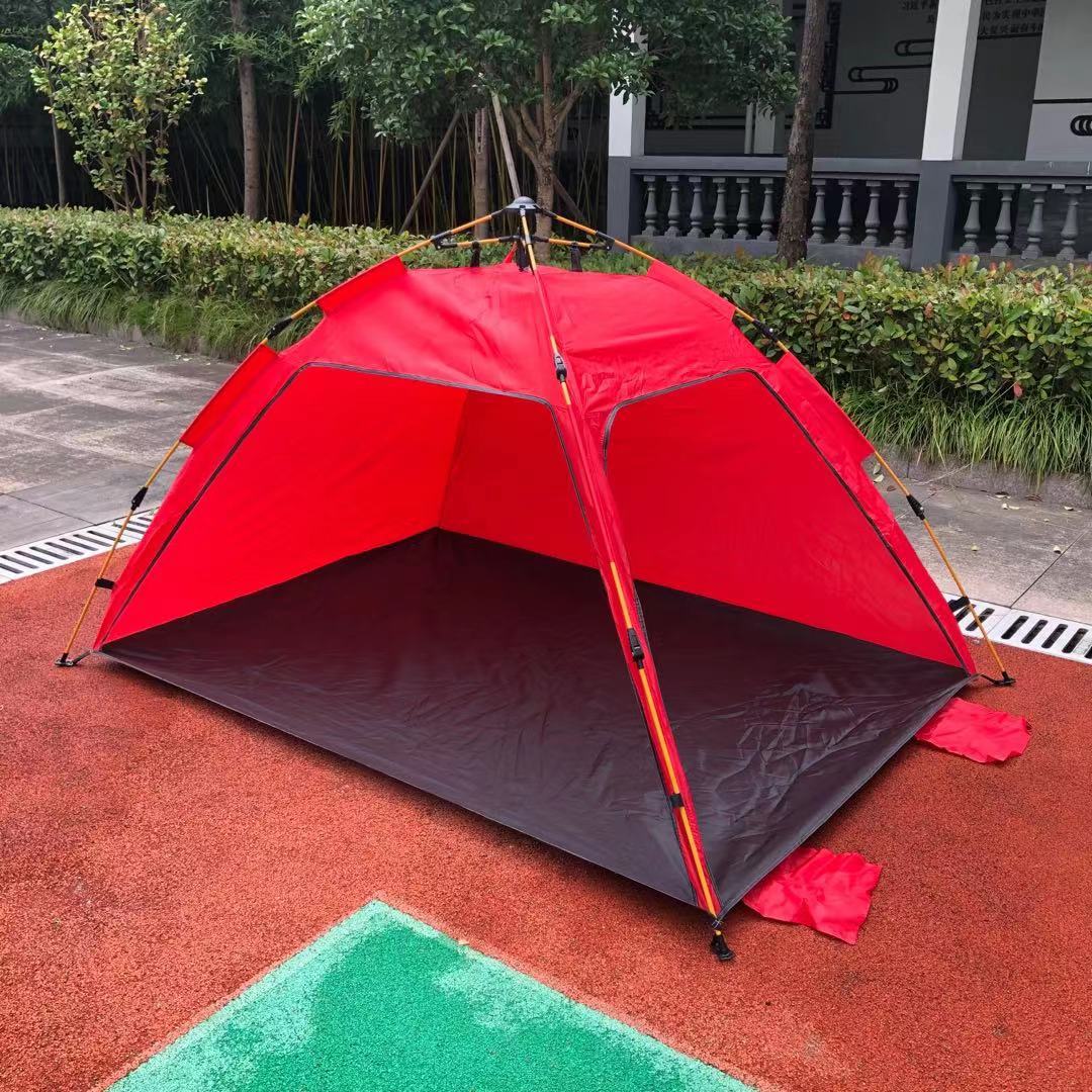户外遮阳帐篷防晒野营双人单层自动沙滩帐篷便捷钓鱼帐沙滩帐篷