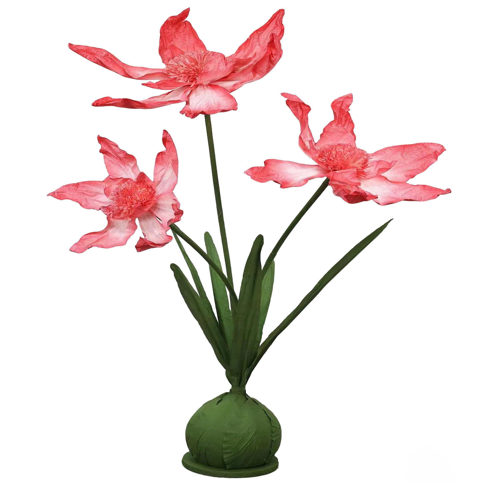 3头爱神花 爱神仿真花 爱神花摆件 纸花 纸艺花 love god flower