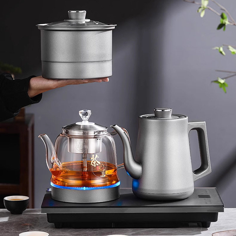 全自动底部上水烧水壶抽水烧水煮茶泡茶专用茶台茶桌嵌入式煮茶器