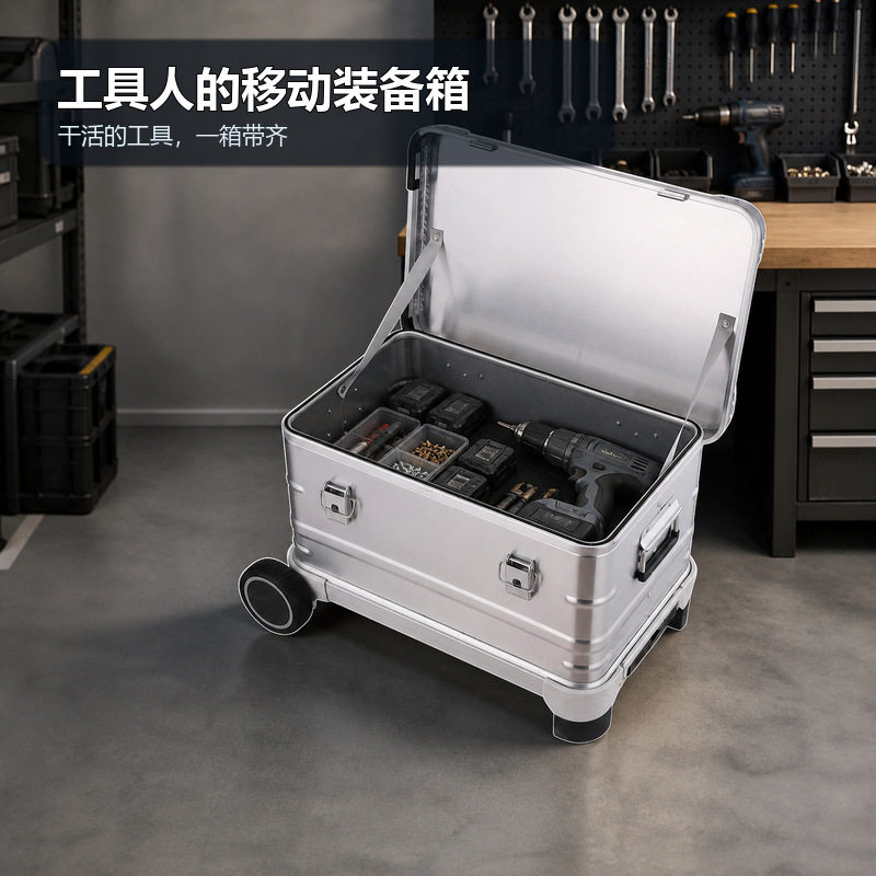 铝镁合金五金工具拉杆箱大容量维修工具收纳箱工程施工移动工具