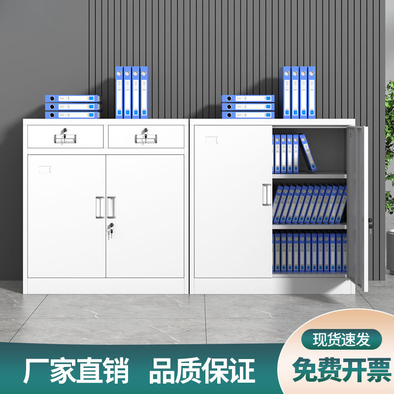 办公铁皮文件柜矮柜储物柜带锁抽屉档案柜财务资料柜家用收纳柜子