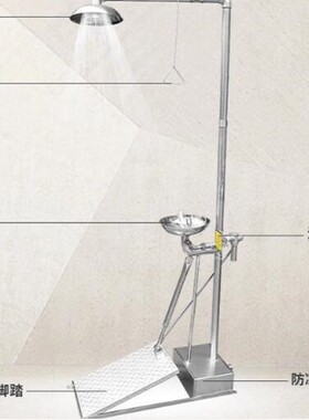 自动排空防冻紧J冲淋洗眼装置/踏板紧急喷淋洗眼器型号:HFD-BTF81