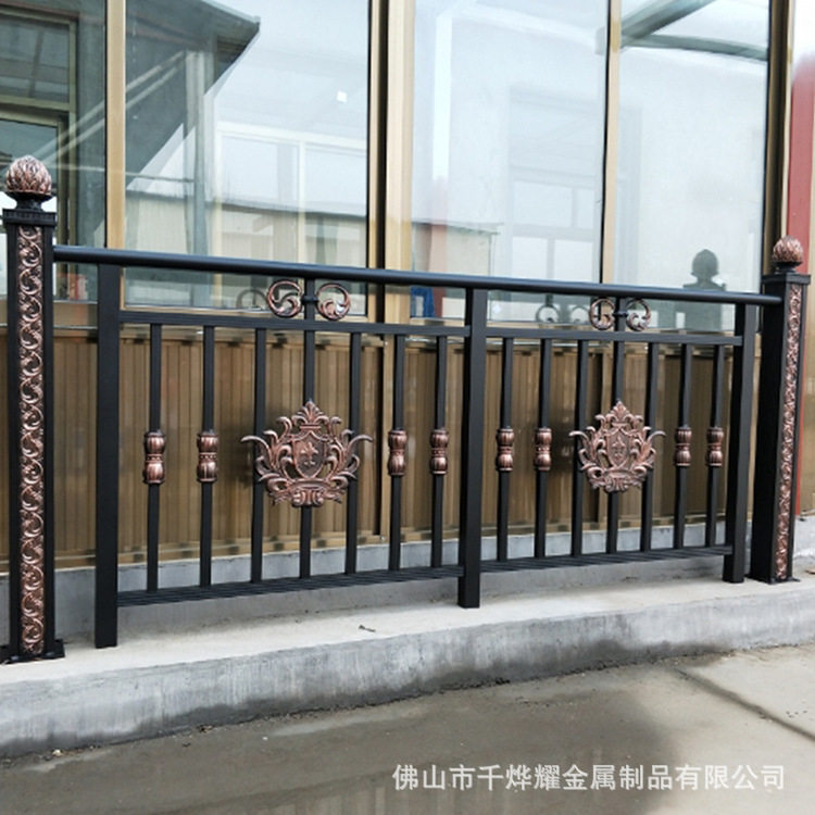 别墅阳台护栏铝合金烤漆黑色古典中式复古庭院露天台围栏防护栏