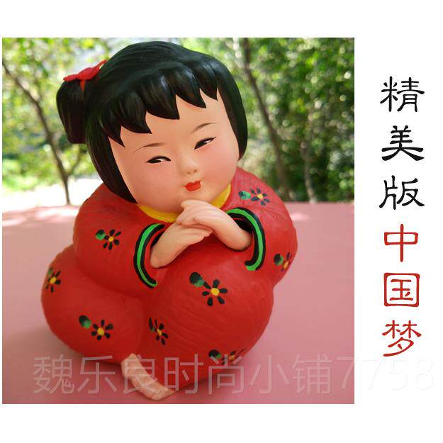 高档津泥人彩塑纯手工艺品玩天具泥塑特色张小摆件陶瓷娃工娃中国图片