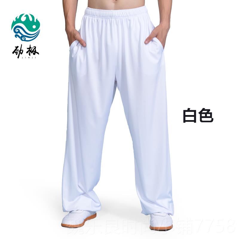 高档太极裤男女款夏季牛奶灯丝练裤笼太裤功夫武术功训练裤子宽松图片
