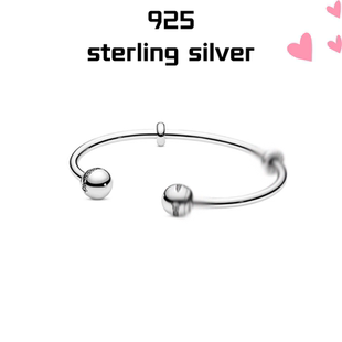【新品】S925纯银奥莱开口式素圈diy手镯925银女小众礼物