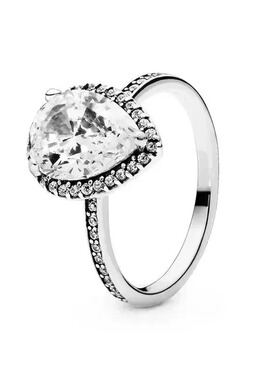 [新品]S925纯银无限爱心戒指pavé密镶粉色心形七夕礼物