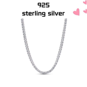 新品 S925纯银网球锁骨链颈饰银色闪耀可叠戴七夕礼物