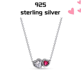 【新品】S925纯银闪耀偏爱项链颈饰红色心连心七夕礼物
