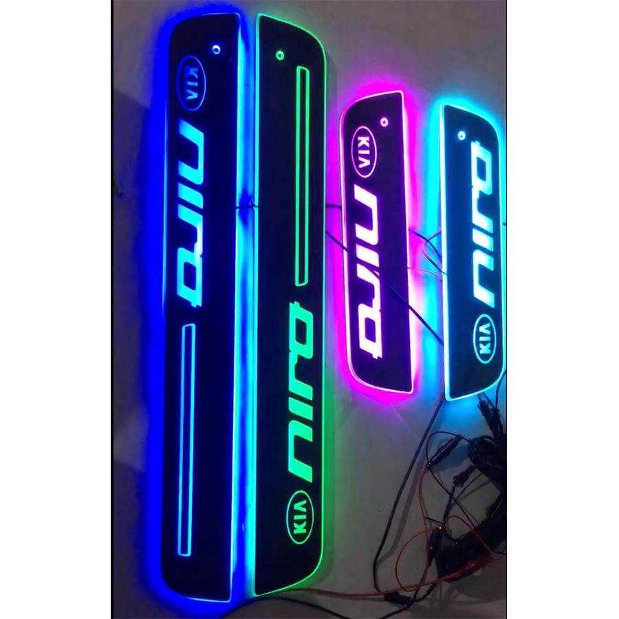 4片免破线+磁遥控切换极睿niro流光动态迎宾踏板LED灯七彩门槛条