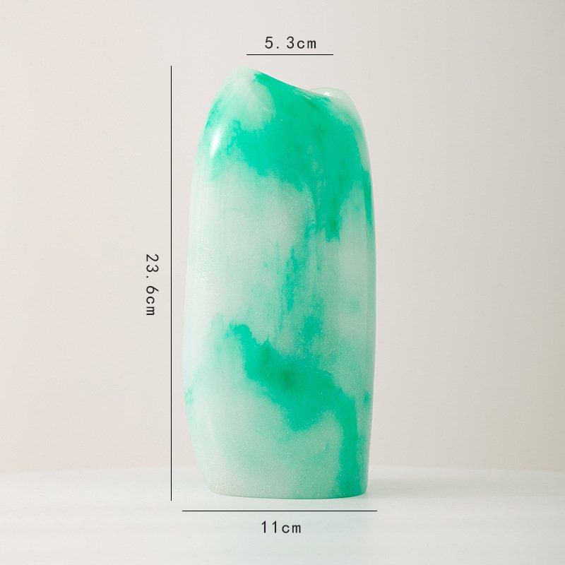 读途中式复古禅意仿玉石树脂花瓶客厅餐桌水培装饰高级感插花摆件,家居饰品,花瓶,淘宝优惠券,粉丝福利购,淘宝优惠卷