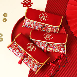 红包结婚布艺红包封2026款万里挑一档利是封父母改口费万元喜包