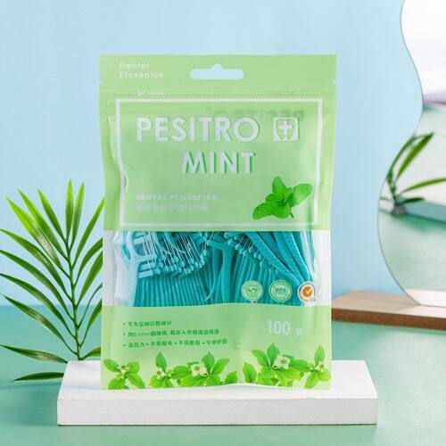 佰仕洁牙线棒 袋装100只分子牙线一次性薄荷味清洁牙缝厂家