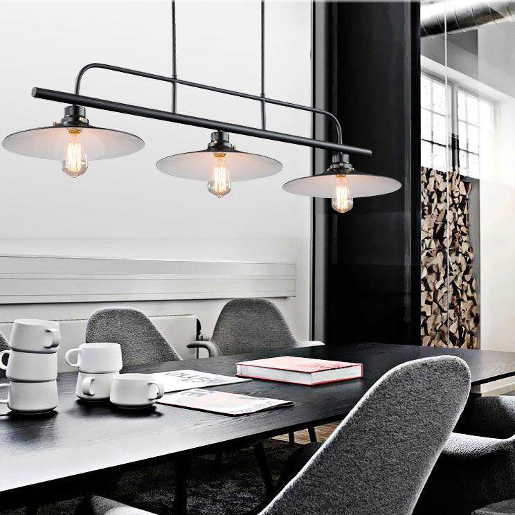 工厂销售 欧式台球桌复古灯具创意吧台餐厅铁艺三灯三头锅盖吊灯