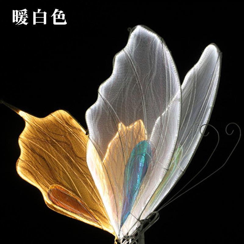 发光蝴蝶婚庆道具路引铁艺婚礼堂吊顶装饰舞台迎宾区布置摆件厂家