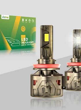 外贸爆款330W汽车LED前大灯5080LED15芯55MIL三热管鳍片一体散热