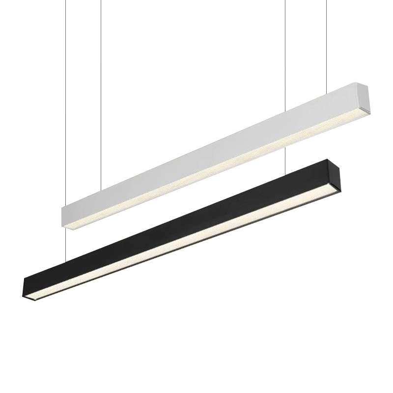 LED铝材长条吊灯无缝拼接方形办公室会议室健身房展厅造型吊线灯