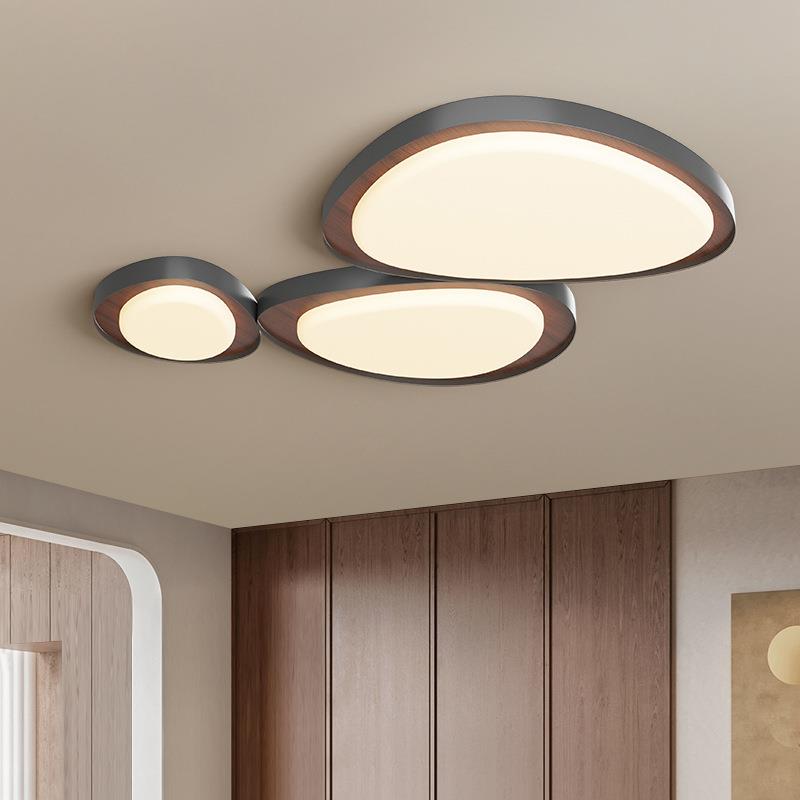 奶油风客厅吸顶灯创意鹅卵石大厅主灯法式中古风护眼组合套餐灯具