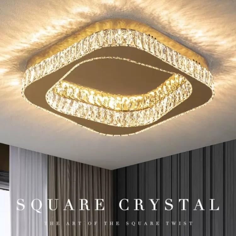 轻奢卧室灯水晶吸顶灯led客厅灯2023新款现代简约别墅大气餐厅灯