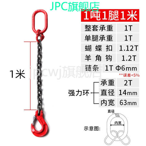 极速爆吊索具20吨25米4腿链条条吊索具组合3爪S吊环吊钩挂钩行车